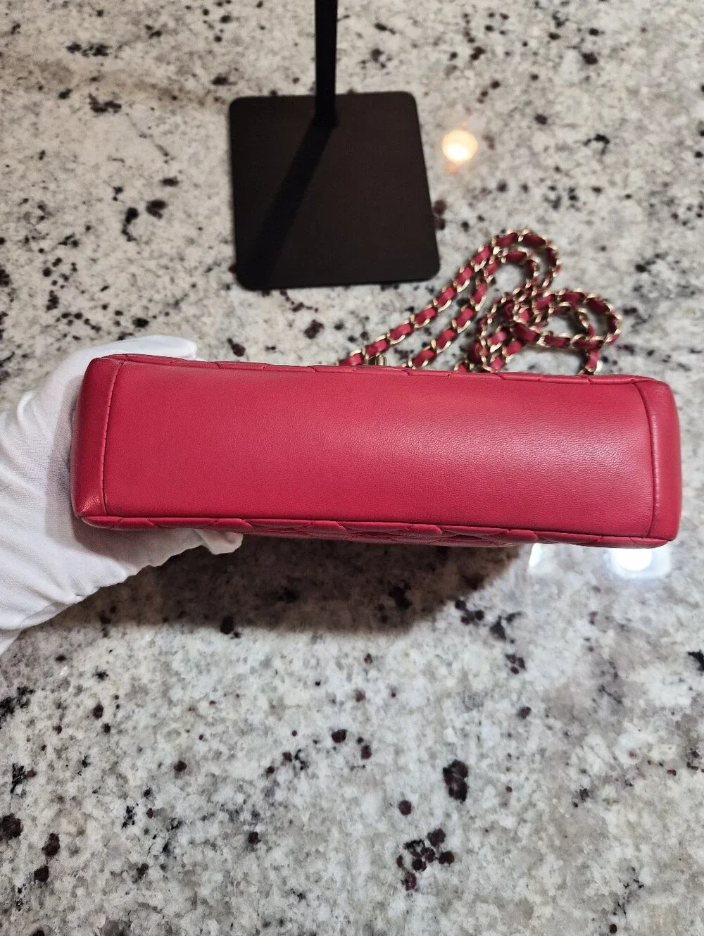 Chanel 15B Lipstick Red Lambskin Classic Mini Flap Bag GHW Rectangular